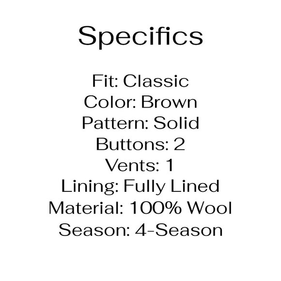 Hart Schaffner Marx 44L 35x32 Brown Full Suit 2-Button Solid R586 - Picture 5 of 15